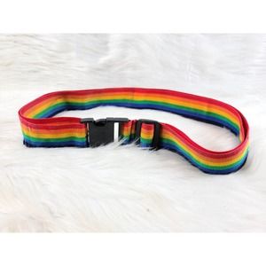 Vintage 90s American Tourist Rainbow Luggage Strap Pride - Suitcase Traveling